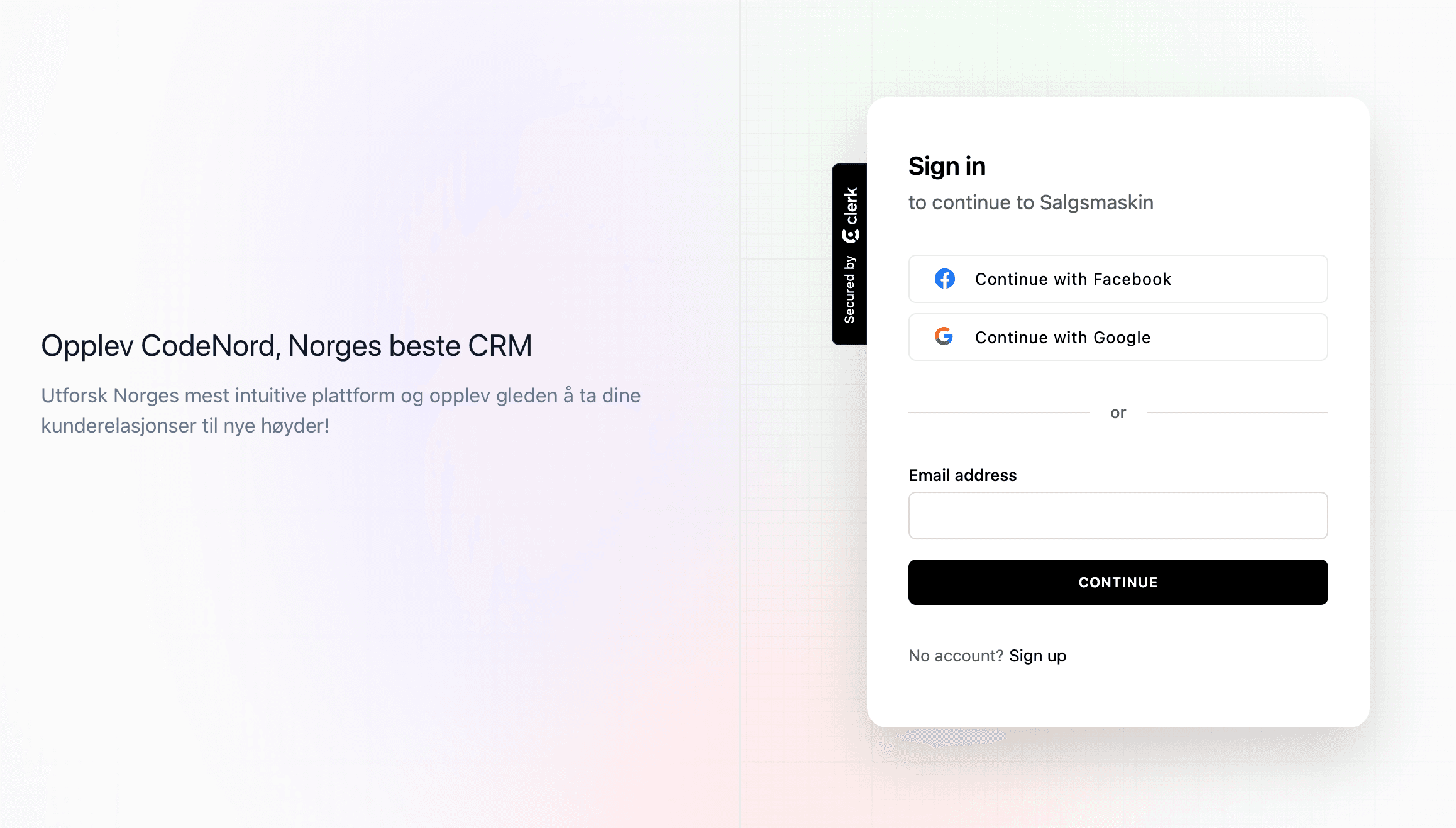 Velg hvordan du ønsker å logge inn