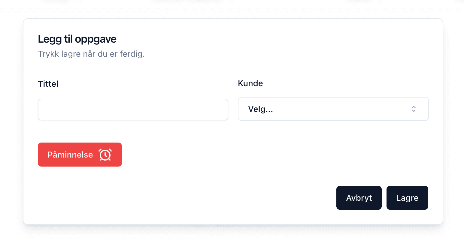 Husk å legg til tidspunkt når du ønsker den skal vises. F.eks to uker