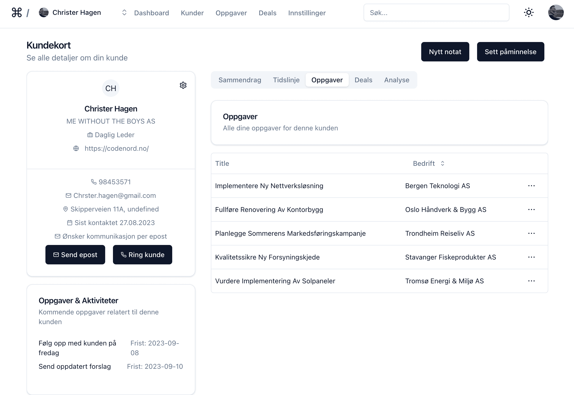 Du finner sett påminnelse oppe til høyre